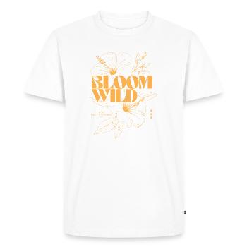 Bloom Wild Floral Typographie Design - T-shirt Premium bio Homme - blanc - Devant - Nico (187cm)