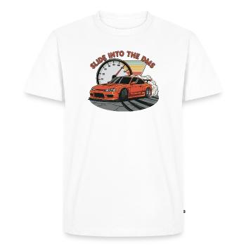 Slide into the DMS - Men's Premium Organic T-Shirt - white - Front - Nico (187cm)