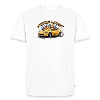 Adrénaline et asphalte - T-shirt Premium bio Homme - blanc - Devant - Nico (187cm)