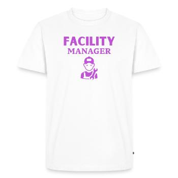 Gestionnaire d’installations - T-shirt Premium bio Homme - blanc - Devant - Nico (187cm)