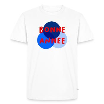 BONNE ANNEE. SAINT SYLVESTRE. NOUVELLE ANNÉE - T-shirt Premium bio Homme - blanc - Devant - Nico (187cm)