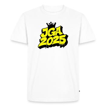 Enterrement de vie de garçon 2025 Enterrement de vie de garçon - T-shirt Premium bio Homme - blanc - Devant - Nico (187cm)