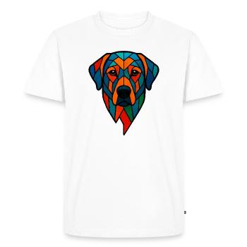 Labrador géométrique - Art de chien coloré - T-shirt Premium bio Homme - blanc - Devant - Nico (187cm)