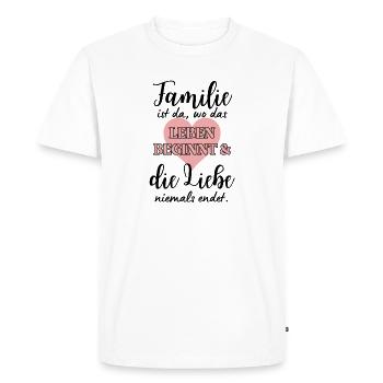 Famille Disant Amour Citation Famille - T-shirt Premium bio Homme - blanc - Devant - Nico (187cm)