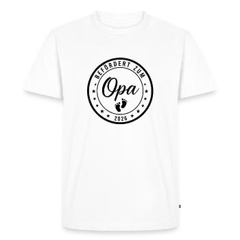 Promu au rang de grand-père 2026 - T-shirt Premium bio Homme - blanc - Devant - Nico (187cm)