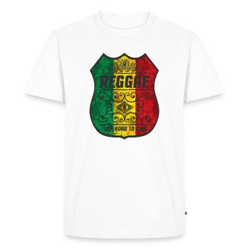 Motif drapeau reggae avec design culturel - T-shirt Premium bio Homme - blanc - Devant - Nico (187cm)