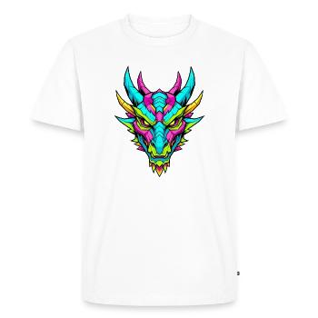 Neon dragon design for fantasy and gaming - Men's Premium Organic T-Shirt - white - Front - Nico (187cm)
