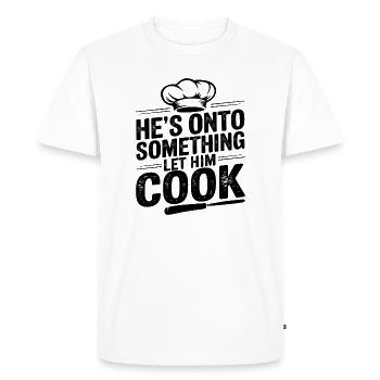Citation de cuisinier maison, chef - T-shirt Premium bio Homme - blanc - Devant - Nico (187cm)