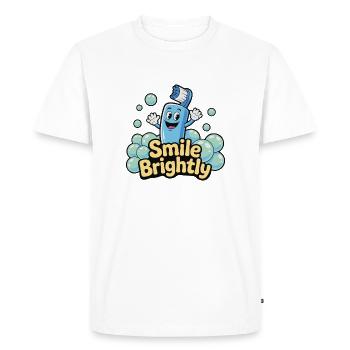 Cheerful Bubble Bath Cartoon Design - Men's Premium Organic T-Shirt - white - Front - Nico (187cm)