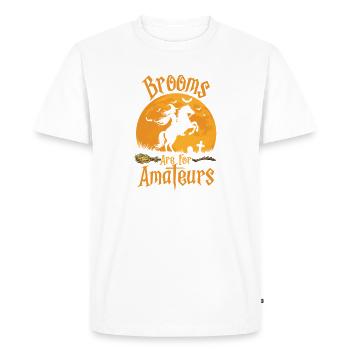 Les balais sont pour les amateurs cavalier d’Halloween - T-shirt Premium bio Homme - blanc - Devant - Nico (187cm)