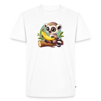 adorable raton laveur avec illustration de banane - T-shirt Premium bio Homme - blanc - Devant - Nico (187cm)
