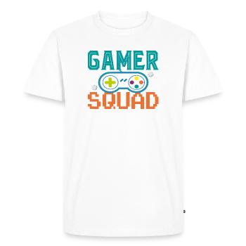 Escouade GAMER - T-shirt Premium bio Homme - blanc - Devant - Nico (187cm)