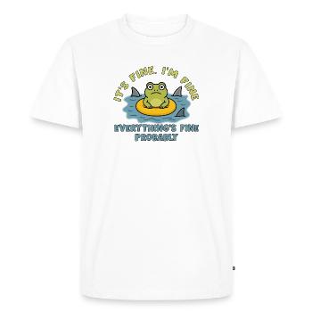 Humorous frog on swollen root - Men's Premium Organic T-Shirt - white - Front - Nico (187cm)