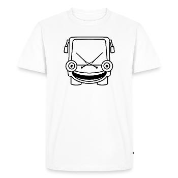 Little Bus – Bandes dessinées et vibrations de la route - T-shirt Premium bio Homme - blanc - Devant - Nico (187cm)
