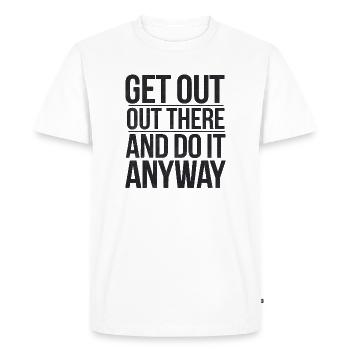 Citation motivante pour une aventure en plein air - T-shirt Premium bio Homme - blanc - Devant - Nico (187cm)