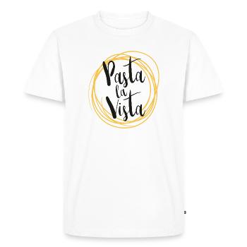 Pasta la Vista – Funny Food Design - T-shirt Premium bio Homme - blanc - Devant - Nico (187cm)