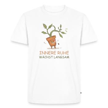 La paix intérieure grandit lentement - Motivations - T-shirt Premium bio Homme - blanc - Devant - Nico (187cm)