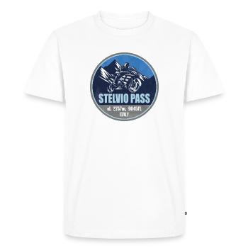 Stelvio Pass Italy Alps Motorcycle Route - Men's Premium Organic T-Shirt - white - Front - Nico (187cm)