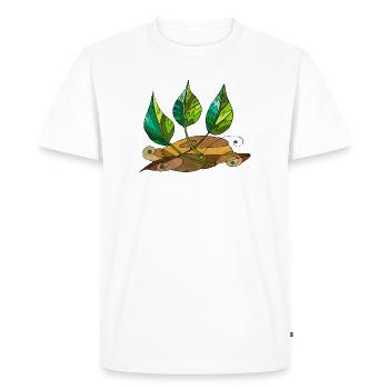 leaves - Men's Premium Organic T-Shirt - white - Front - Nico (187cm)