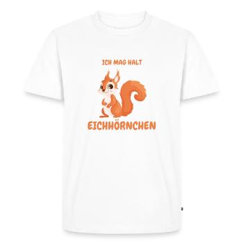 J’aime juste le motif de dessin animé d’écureuil - T-shirt Premium bio Homme - blanc - Devant - Nico (187cm)