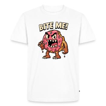 Snappy Donut Monster Illustration - Men's Premium Organic T-Shirt - white - Front - Nico (187cm)