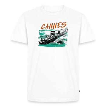 Cannes Côte d'Azur Illustration - Men's Premium Organic T-Shirt - white - Front - Nico (187cm)