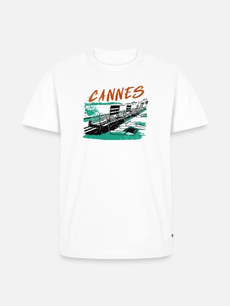 Cannes Côte d'Azur Illustration - Men's Premium Organic T-Shirt - white