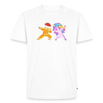 Gingerbread Christmas Gingerbread Man Gingerbread - Men's Premium Organic T-Shirt - white - Front - Nico (187cm)