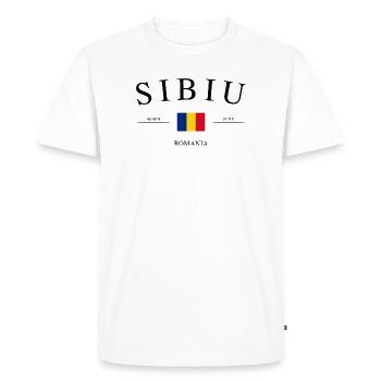 Sibiu, Roumanie – Souvenir et cadeau de vacances - T-shirt Premium bio Homme - blanc - Devant - Nico (187cm)