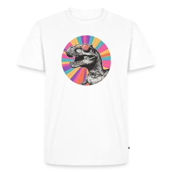 Bande dessinée de dinosaures avec des lunettes de soleil - T-shirt Premium bio Homme - blanc - Devant - Nico (187cm)