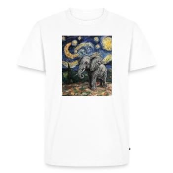 Éléphant Van Gogh Style Nuit étoilée - T-shirt Premium bio Homme - blanc - Devant - Nico (187cm)
