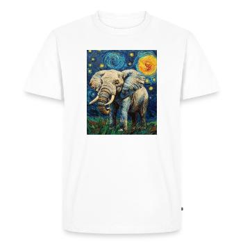 Éléphant Van Gogh Style Nuit étoilée - T-shirt Premium bio Homme - blanc - Devant - Nico (187cm)