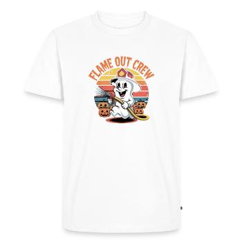 Flamme Out Crew Pompier Fantôme Halloween Rétro - T-shirt Premium bio Homme - blanc - Devant - Nico (187cm)