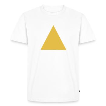 Motif triangle géométrique en or - T-shirt Premium bio Homme - blanc - Devant - Nico (187cm)