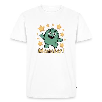 Monstre ludique avec des accents d’étoiles - T-shirt Premium bio Homme - blanc - Devant - Nico (187cm)