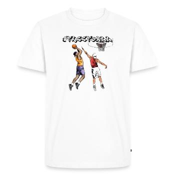 Basketball Fighting Spirit Illustration - Men's Premium Organic T-Shirt - white - Front - Nico (187cm)