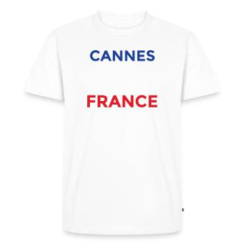 Cannes Love France Design - Men's Premium Organic T-Shirt - white - Front - Nico (187cm)