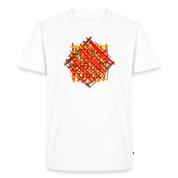 Geometric Play of Colors Print Design - Men's Premium Organic T-Shirt - white - Front - Nico (187cm)