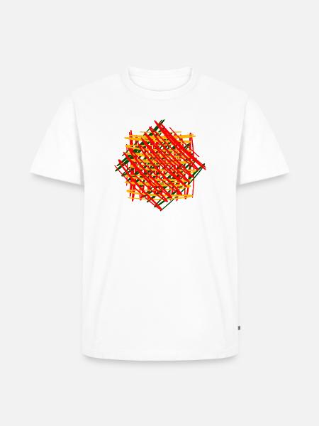 Geometrisches Farbenspiel Druckdesign - Männer Premium Bio T-Shirt - Weiß