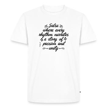 Conception de t-shirt cubain salsa énergie - T-shirt Premium bio Homme - blanc - Devant - Nico (187cm)