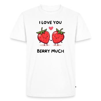 Love You Berry Much - Fraise mignonne - T-shirt Premium bio Homme - blanc - Devant - Nico (187cm)