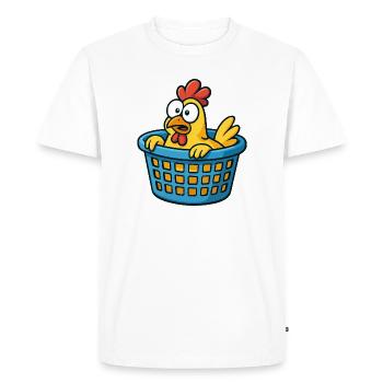 Impression de carton de poulet ludique - T-shirt Premium bio Homme - blanc - Devant - Nico (187cm)