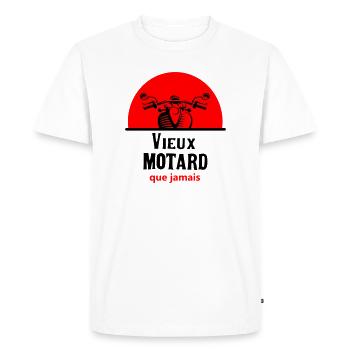 Vieux motard que jamais - T-shirt Premium bio Homme - blanc - Devant - Nico (187cm)