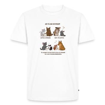 Animal Café Crew Chats Chiens Dessin animé - T-shirt Premium bio Homme - blanc - Devant - Nico (187cm)