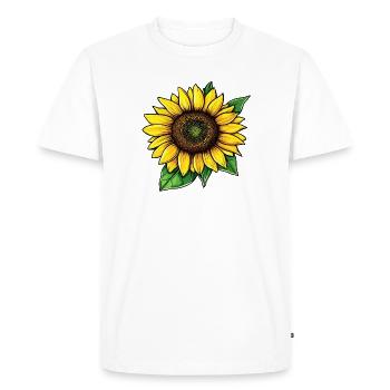 Illustration graphique vectorielle de tournesol - T-shirt Premium bio Homme - blanc - Devant - Nico (187cm)
