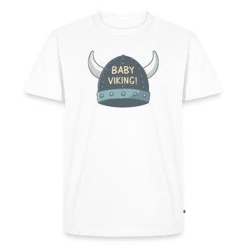 Viking Baby Horned Helmet - Men's Premium Organic T-Shirt - white - Front - Nico (187cm)