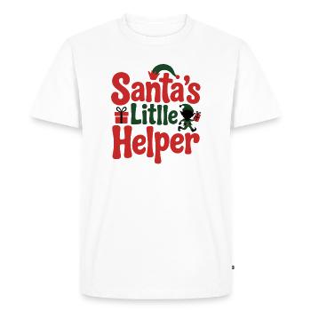 Le petit assistant du Père Noël pour les fêtes - T-shirt Premium bio Homme - blanc - Devant - Nico (187cm)