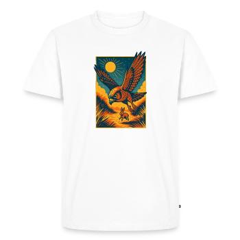 Lapin de chasse au faucon majestueux - T-shirt Premium bio Homme - blanc - Devant - Nico (187cm)