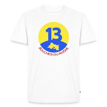 13 Bouches-du-Rhône - Men's Premium Organic T-Shirt - white - Front - Nico (187cm)