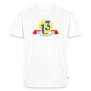 Logo 13 Bouches-du-Rhône - Men's Premium Organic T-Shirt - white - Front - Nico (187cm)